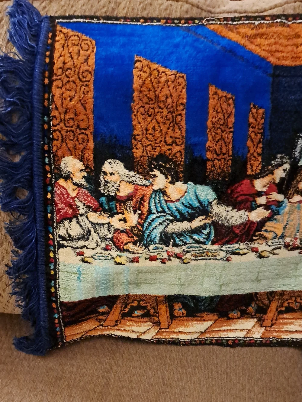 Vintage Last Supper Velvet Tapestry 38